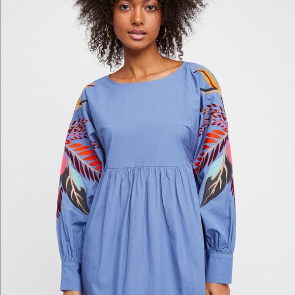 Free People Mini Obsessions Dress size Small Blue Periwinkle - Picture 2 of 10